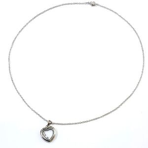 Floating Charm Heart Necklace Fashion Jewelry Silver Toned